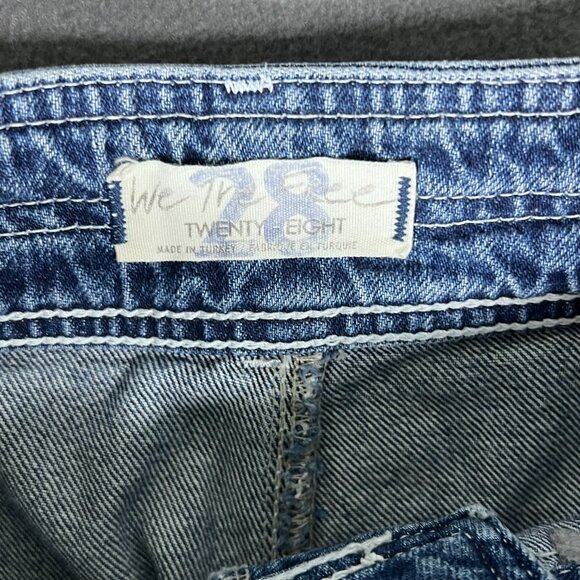 Free People We The Free Button Fly High-Rise Wide Leg Colette Crop Capri Jeans - Picture 6 of 8